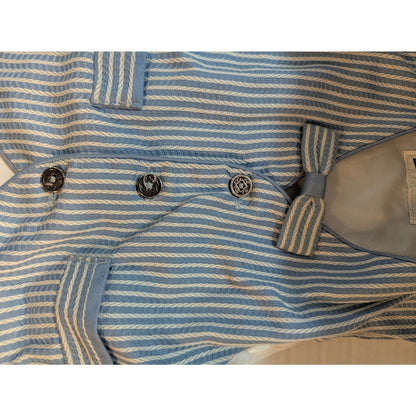 Dapper Dudes Vintage Blue White Striped Seersucker Toddler Dress Vest Bow Tie 4T