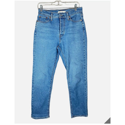 Levis Wedgie Straight Jeans Women's 29 High Rise Button Fly Medium Stone Wash