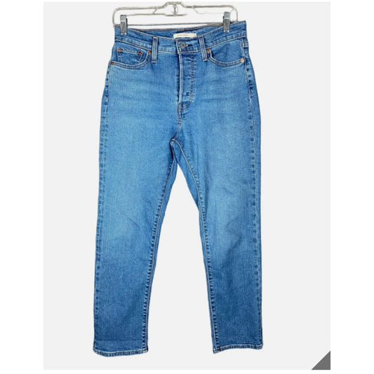 Levis Wedgie Straight Jeans Women's 29 High Rise Button Fly Medium Stone Wash