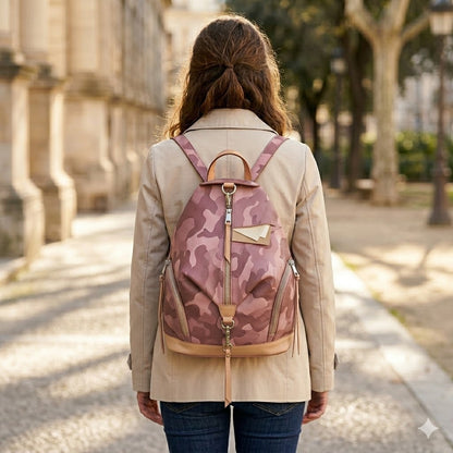 Rebecca Minkoff Nylon Backpack Pink Camouflage Pattern NEW