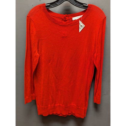1901 Nordstrom Women's Red Button Back Three Quarter Sleeve Sweater NWT Medium