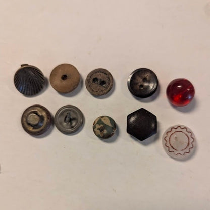 Lot of Vintage/ Antique buttons Ten 10 Estate Find Collector LOT E
