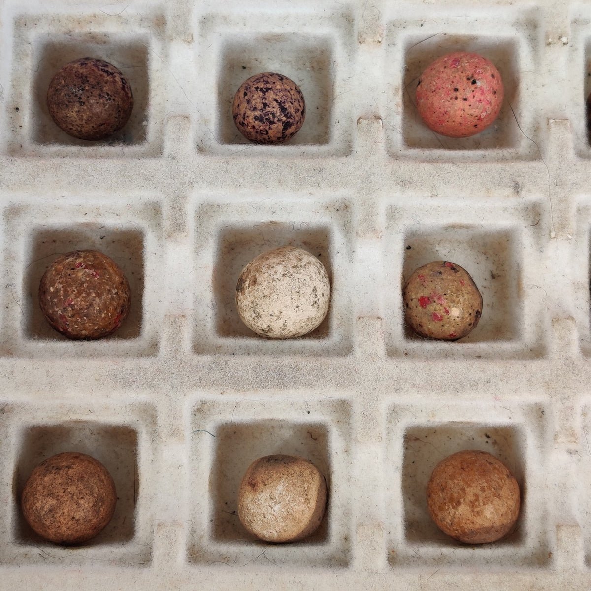Antique German Handmade Clay Marbles Bulk Job Lot of 31 Player Size 9/16" #H11