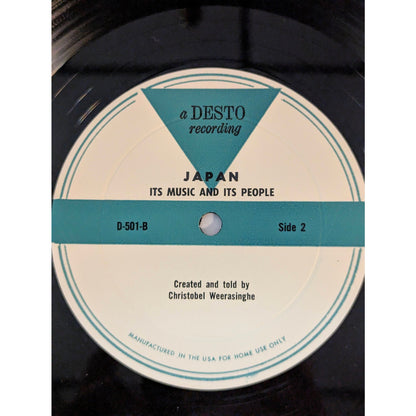 Vintage Japan Its Music Its People Christobel Weerasinghe Desto D-501 Vinyl LP