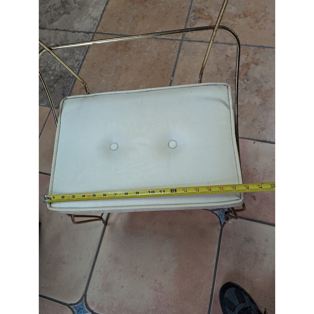 Secondhand Sandies: VINTAGE  silver white Vanity chair stool
