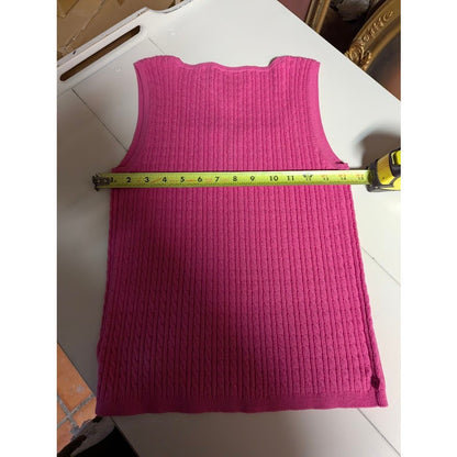 LRL Lauren Ralph Lauren Size Small Petite Ribbed Sweater Pink Sleeveless square