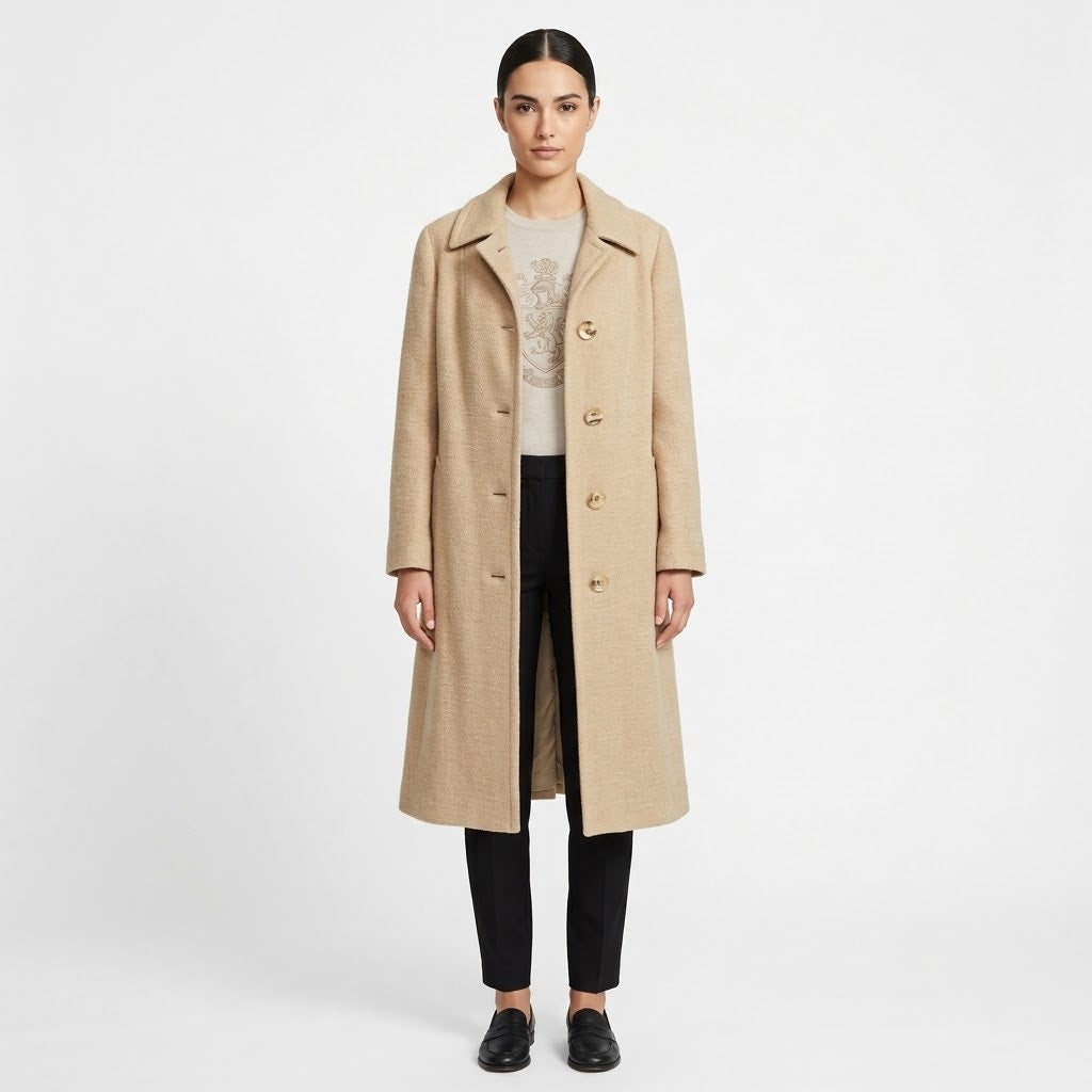 Weatherbee Long Sleeve VINTAGE Ms. Maisel Long Jacket Wool Pockets Swing Coat