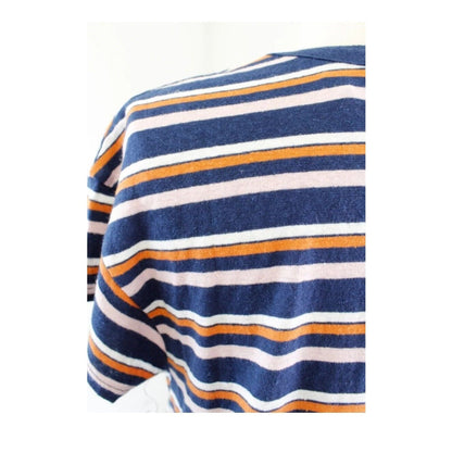Madewell Striped Henley NEW T-Shirt Dress small  Hemp Blend Blue Short Sleeve