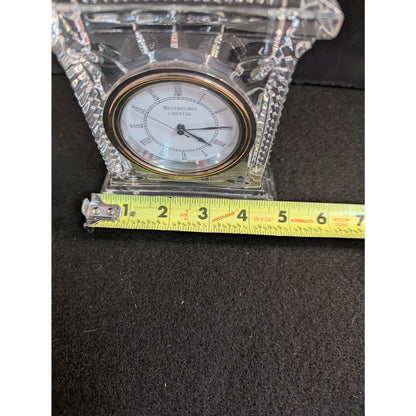 Vintage Waterford Crystal Grecian Desk Clock Roman Numerals Quartz