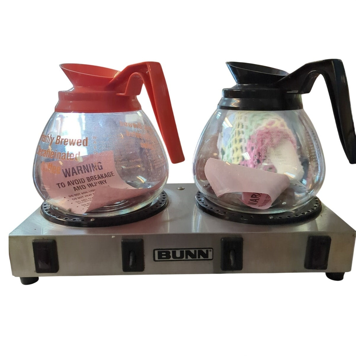 BUNN WX2 commercial double burner coffee warmer and 2 pots(new)