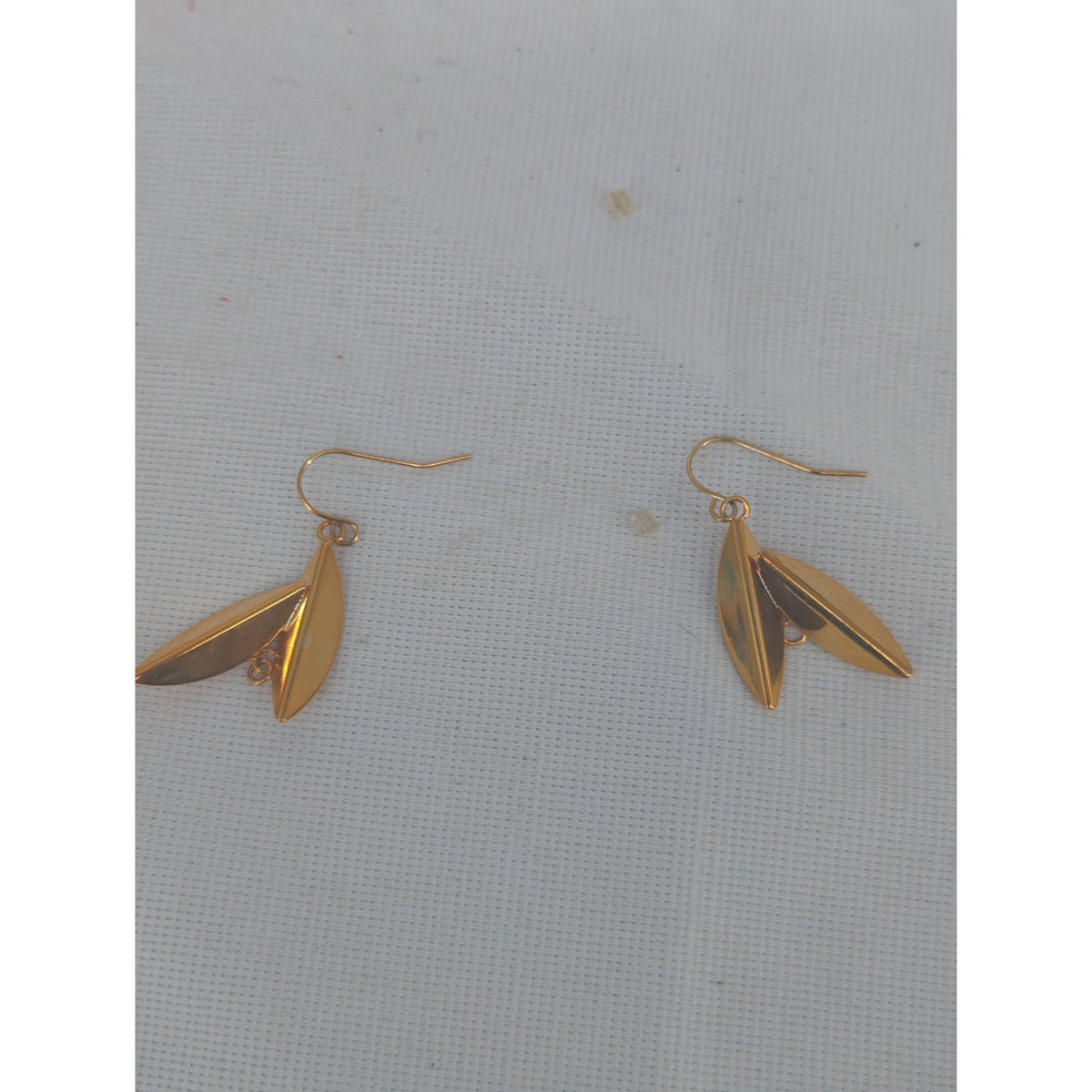Area Stars 14K Gold Plated Brass Leaf Dangle Earrings Elegant Minimalist