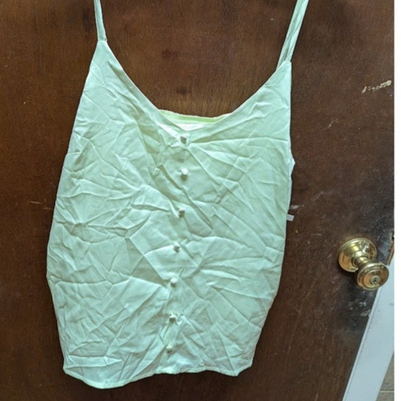 NEW Abound Size LargeTank top sleeveless Yellow button Casual