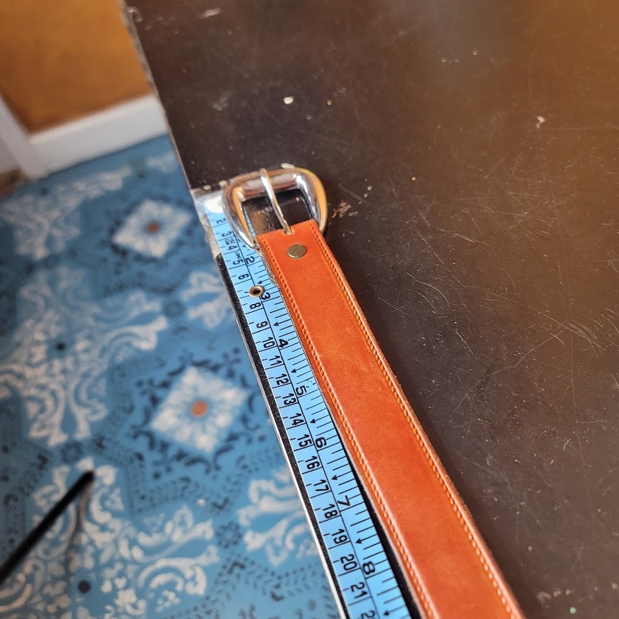 Dickies Brown Top Grain Cowhide Leather Belt Size 38 Heavy Duty Work