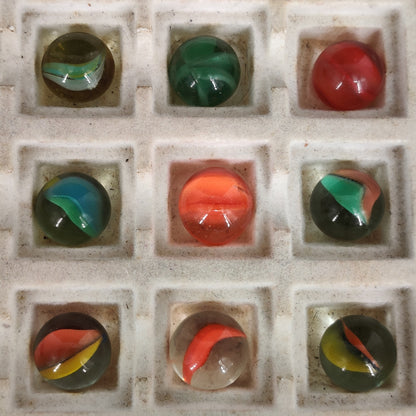 Vintage Glass Marbles Bulk Job Lot Collection 9/16" Player Size #L1 mixed 36