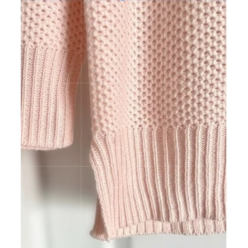Sanctuary Honeycomb Cowl Neck Pullover Knit Sweater Sz Large in Pink NWT