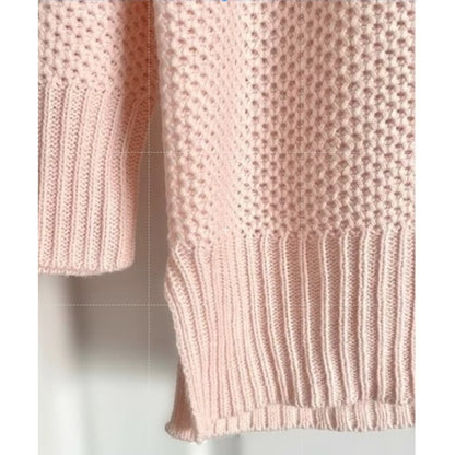 Sanctuary Honeycomb Cowl Neck Pullover Knit Sweater Sz Large in Pink NWT