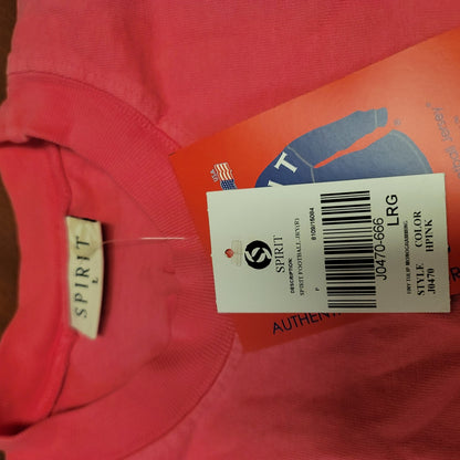 Spirit NEW Pink long Sleeve Round hem LARGE T-shirt Spellout  back SOUTHERN GIRL