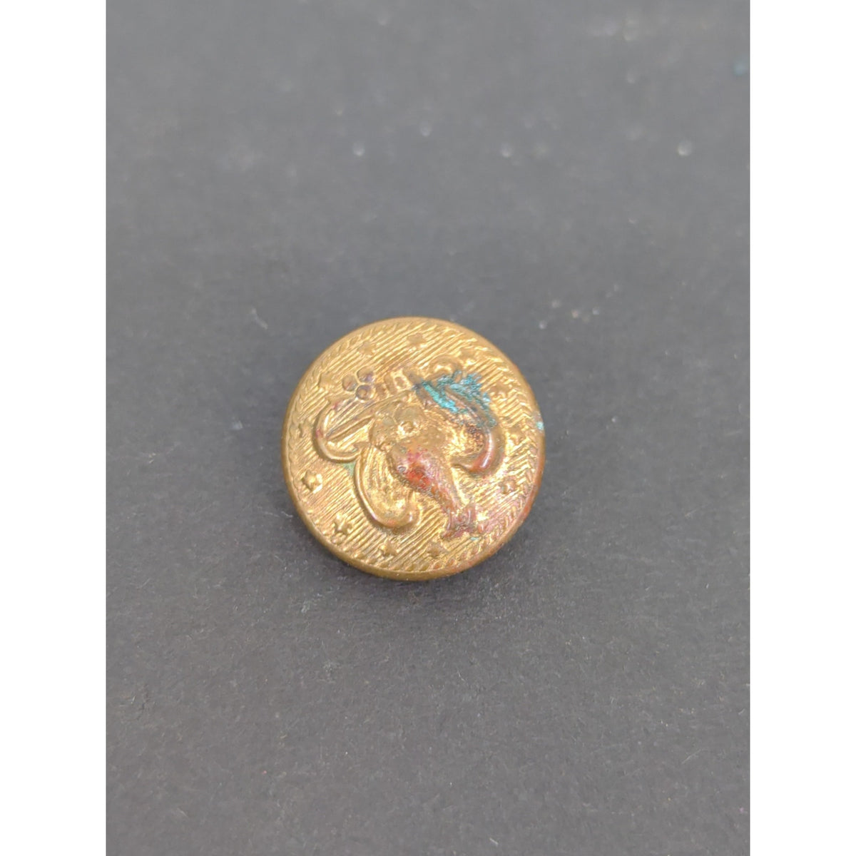 LOT of 10 Antique Vintage Victorian Brass Mixed Materials Buttons ESTATE FIND H