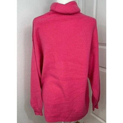 Free People Structured Turtleneck Tunic Sweater Sz Medium in Cotton Candy NWT