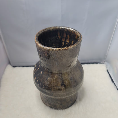 Mid-Century Modern Bulbous Studio Art Pottery Dripware Vase