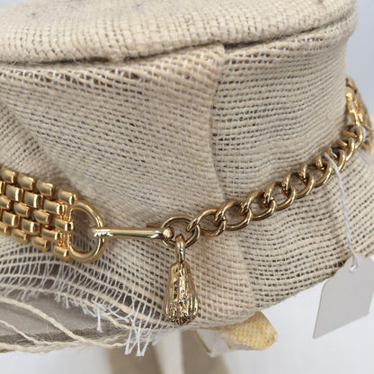 Vintage Fashion Necklace Choker collar DOM goldtone Reticulated Bendable CHUNKY
