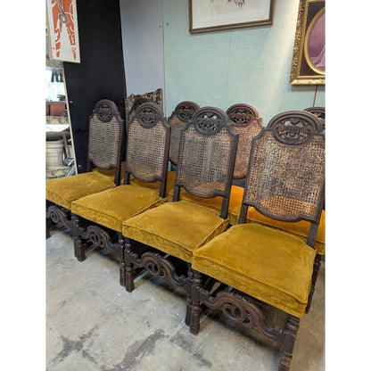 Secondhand Sandies: Set of 8 Antique Wood Rattan Dining Chairs