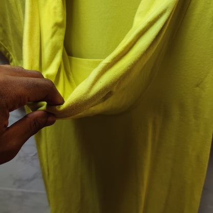 Antonio Melani Chartreuse Yellow Cowl Neck Short Sleeve Luxury Blouse Size Small