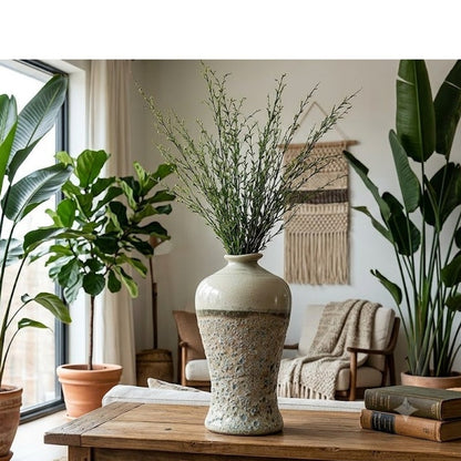 Sagebrook Home Decorative Ceramic Vase Green Mixture Textured Piece Crazing NEW
