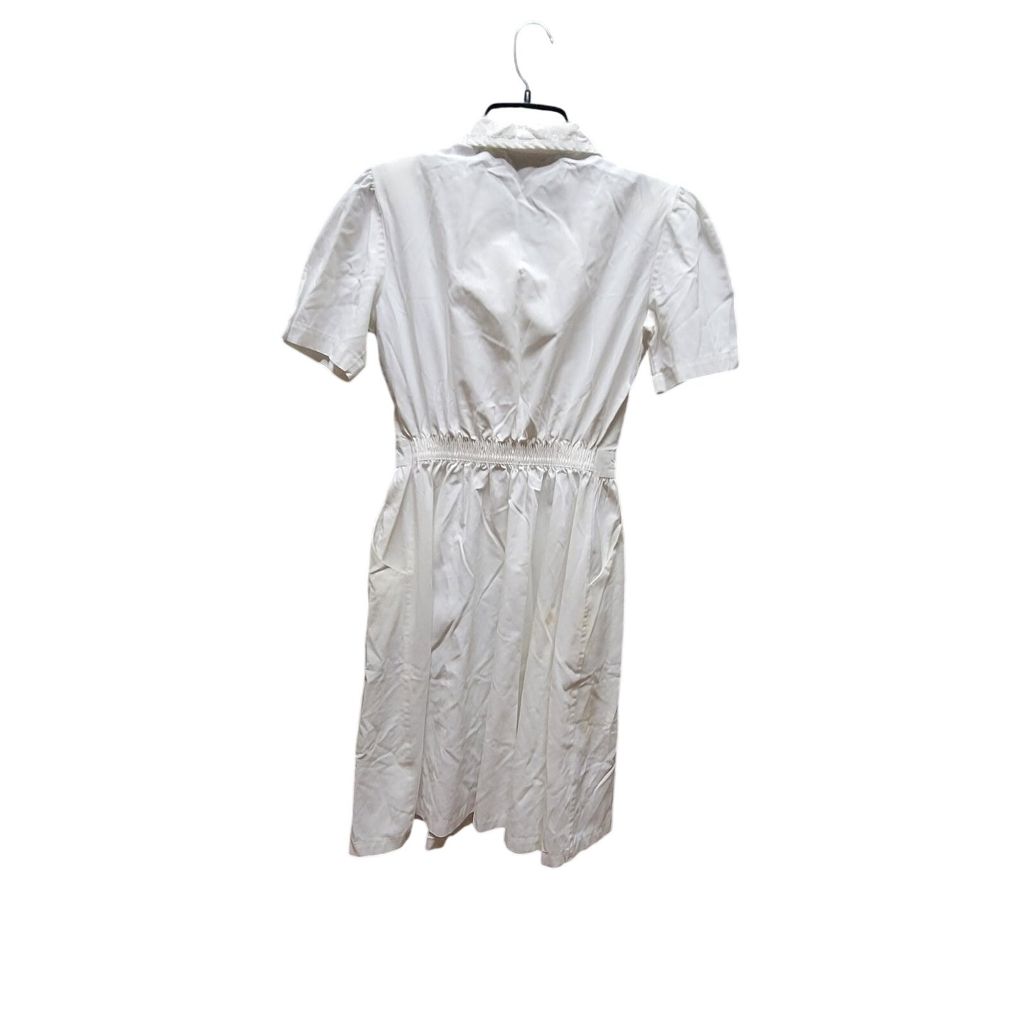 Crest Vintage White Cotton Blend Short Sleeve Nurse Uniform Dress 4 XS
