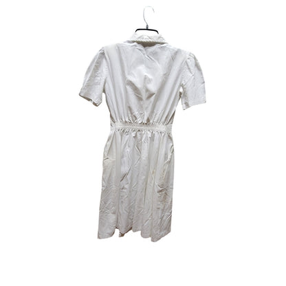 Crest Vintage White Cotton Blend Short Sleeve Nurse Uniform Dress 4 XS
