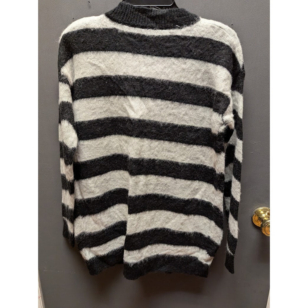 Love by Design Chevron Cardigan Black/white Small open front NEW striped