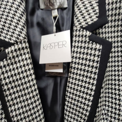 Kasper NWT Houndstooth Checked Blazer with Black Trim 8 Career Casual