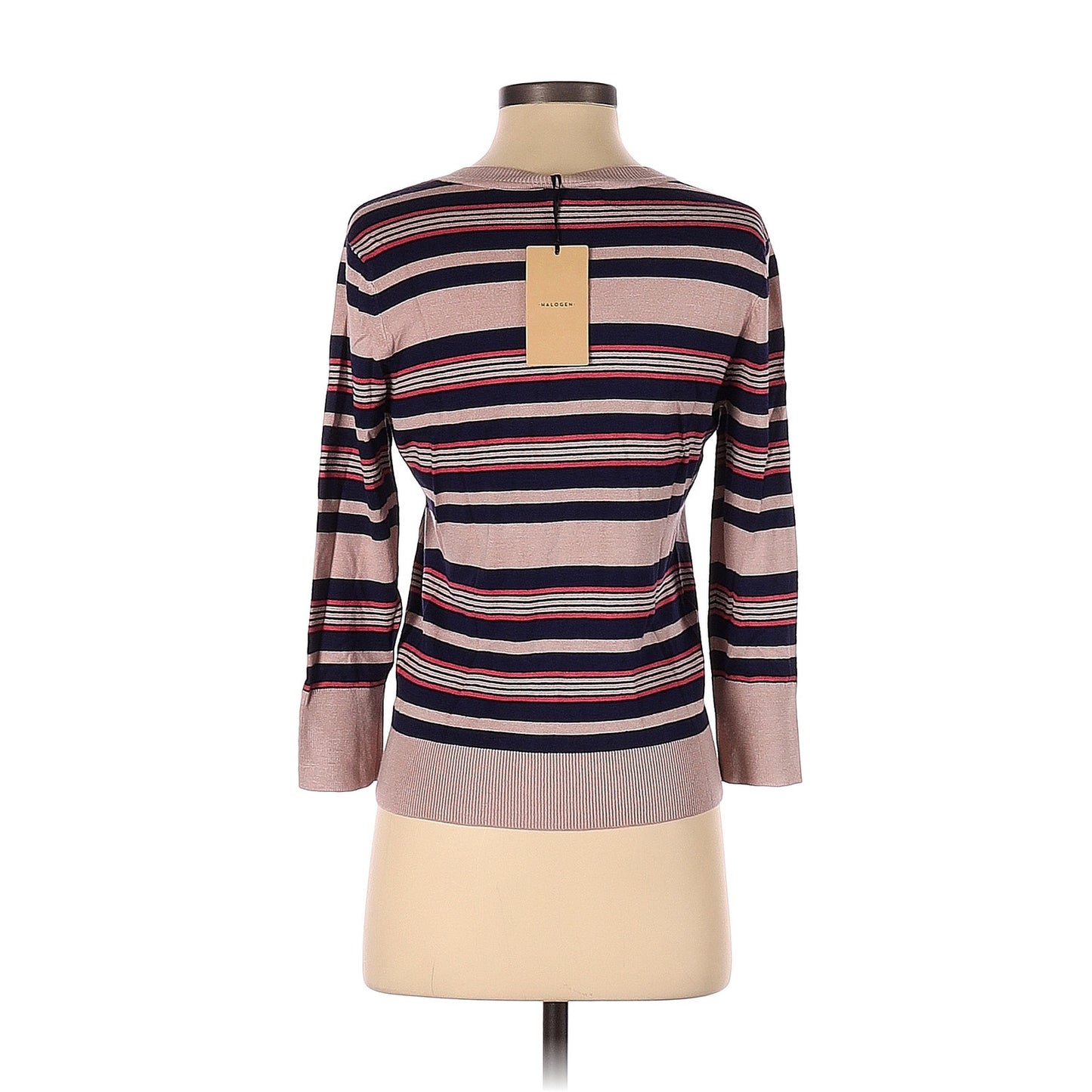 Halogen Cardigan Size X-Small Women Pink Brown Striped Button Down Red Black XS