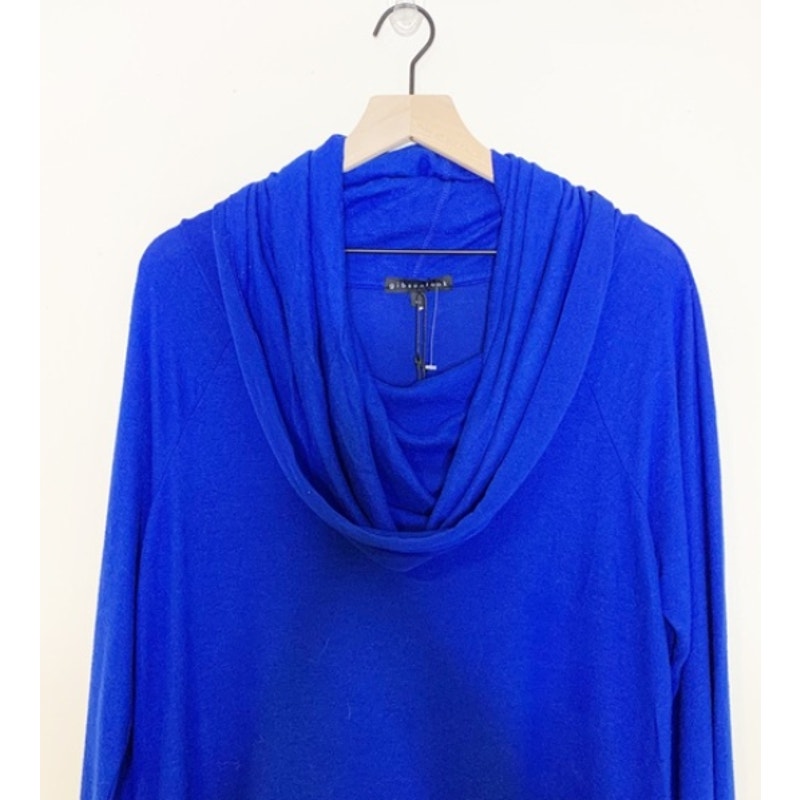 Gibsonlook Cowl Neck Pullover off shoulder Sweater Long Sleeve cobalt Blue SMALL