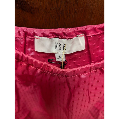 NSR Women's Lisa Dotted Crop Tank Top Camisole Pink Size Large NEW adjustable
