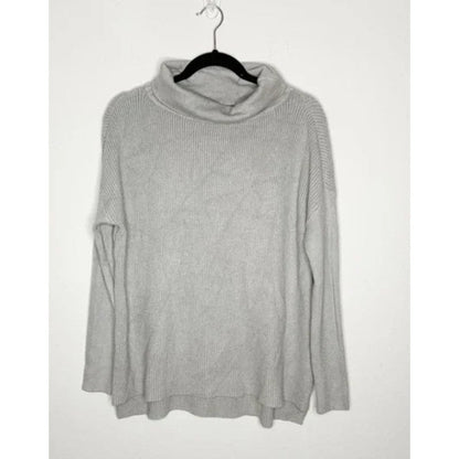 Devotion By Cyrus Cowl Neck Sweater Putty Grey Size XS High Low Knit Long Sleeve
