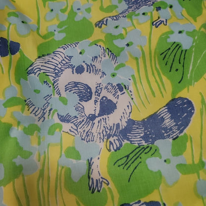 Lilly Pulitzer Men's Stuff VINTAGE Pants yellow blue Raccoons Size 36" x 30"