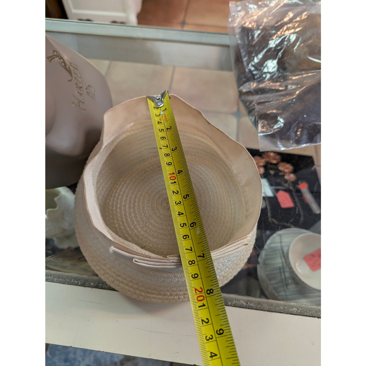 Vintage Cellulose Hat Gayarn by Slocum Cream Pillbox