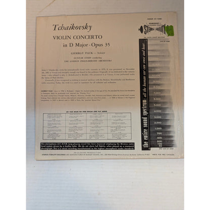 Vintage Tchaikovsky Violin Concerto Somerset SF-10200 Stereo Fidelity Vinyl LP