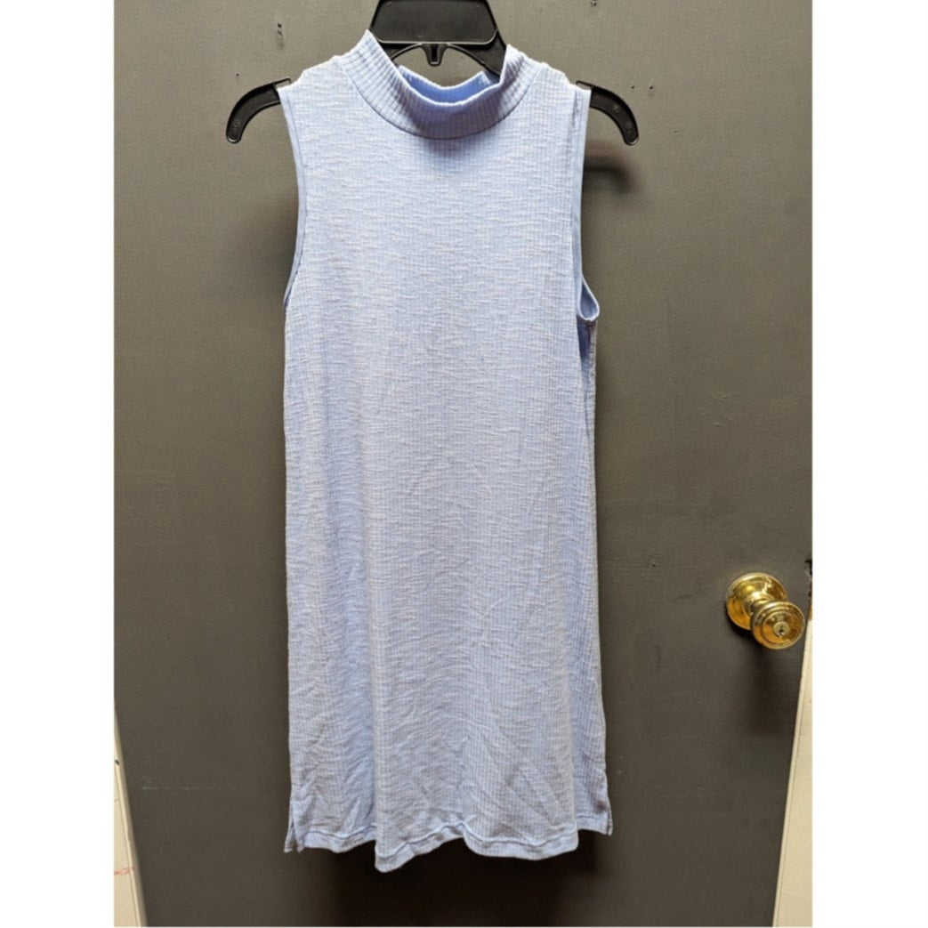 Cotton Emporium Blue Casual Dress Teen Large Sleeveless NEW ribbed mock neck