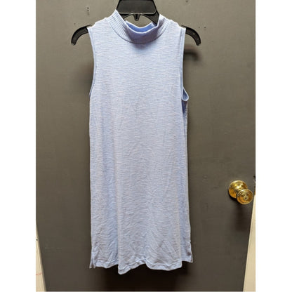 Cotton Emporium Blue Casual Dress Teen Large Sleeveless NEW ribbed mock neck
