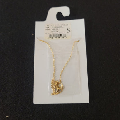 Savvy Cie Jewel 16" Gold Plated Necklace Letter A Monogram Originally 65.00