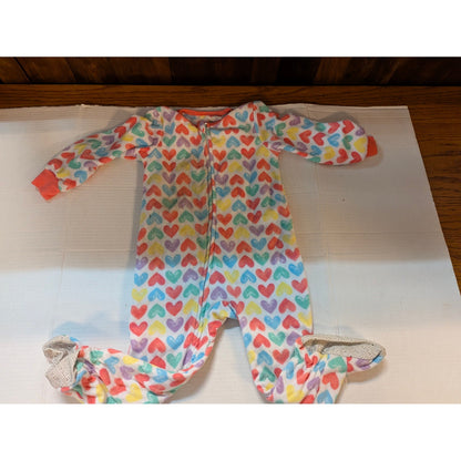 Kids Headquarters Toddler Girls Rainbow Heart Fleece Sleeper Suit 2T