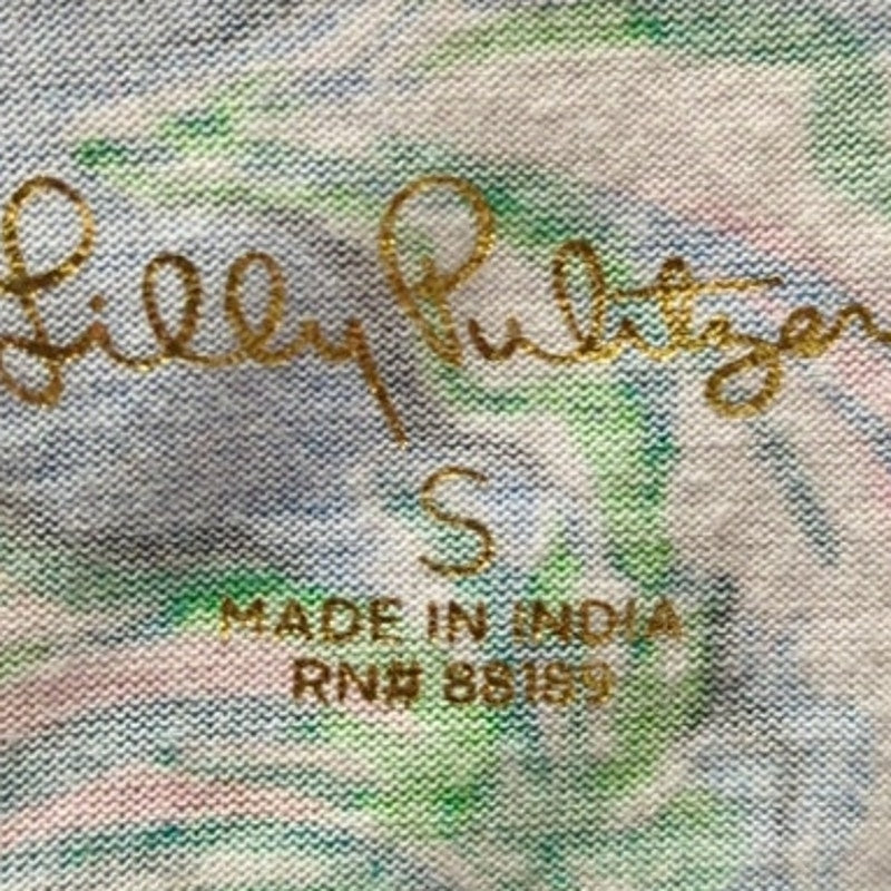 Lilly Pulitzer Tessa 3/4 sleeve V-neck t-shirt dress i"Chick Magnet" Size Small