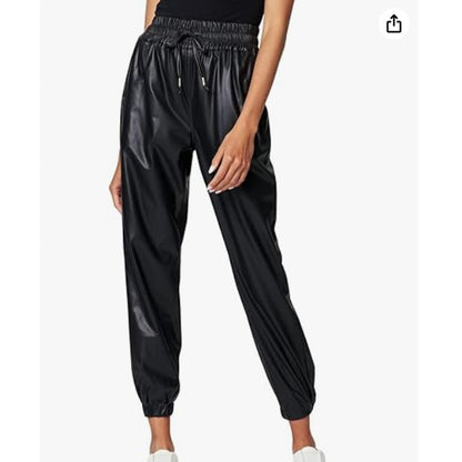 [BLANKNYC] Eastside Vibes NEW Vegan Leather Joggers Pants Size 31 Black pockets