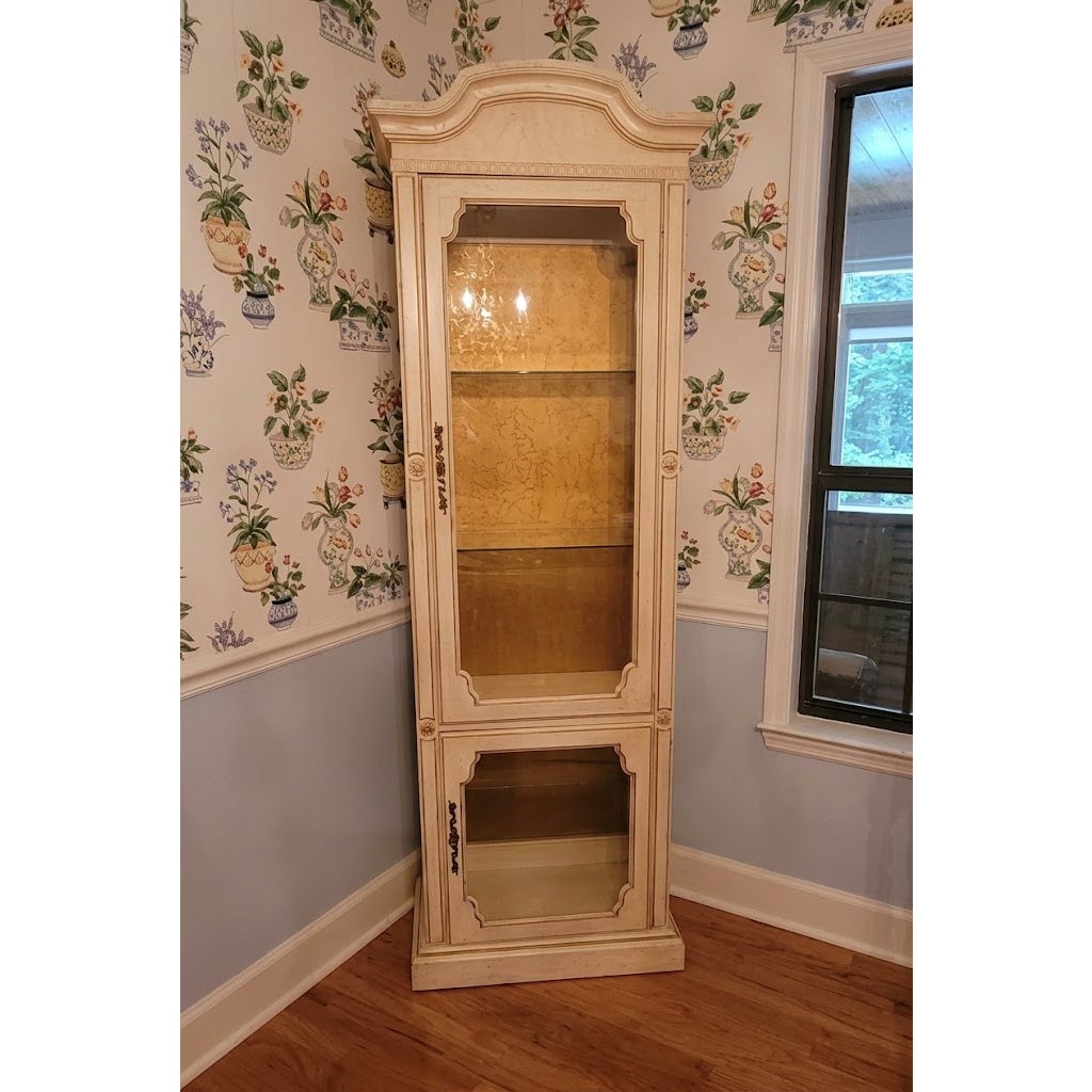 SECONDHAND SANDIES: French Provincial Narrow Curio Tall Glass Display Cabinet Hutch
