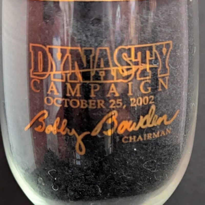 FSU Dynasty Campaign Bobby Bowden Gold Rim Wine Glasses Set of 6 Vintage 2002