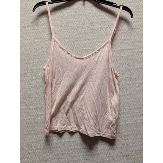 Free People Light pink tank adjustable strap sheer top shirt layering Size Small