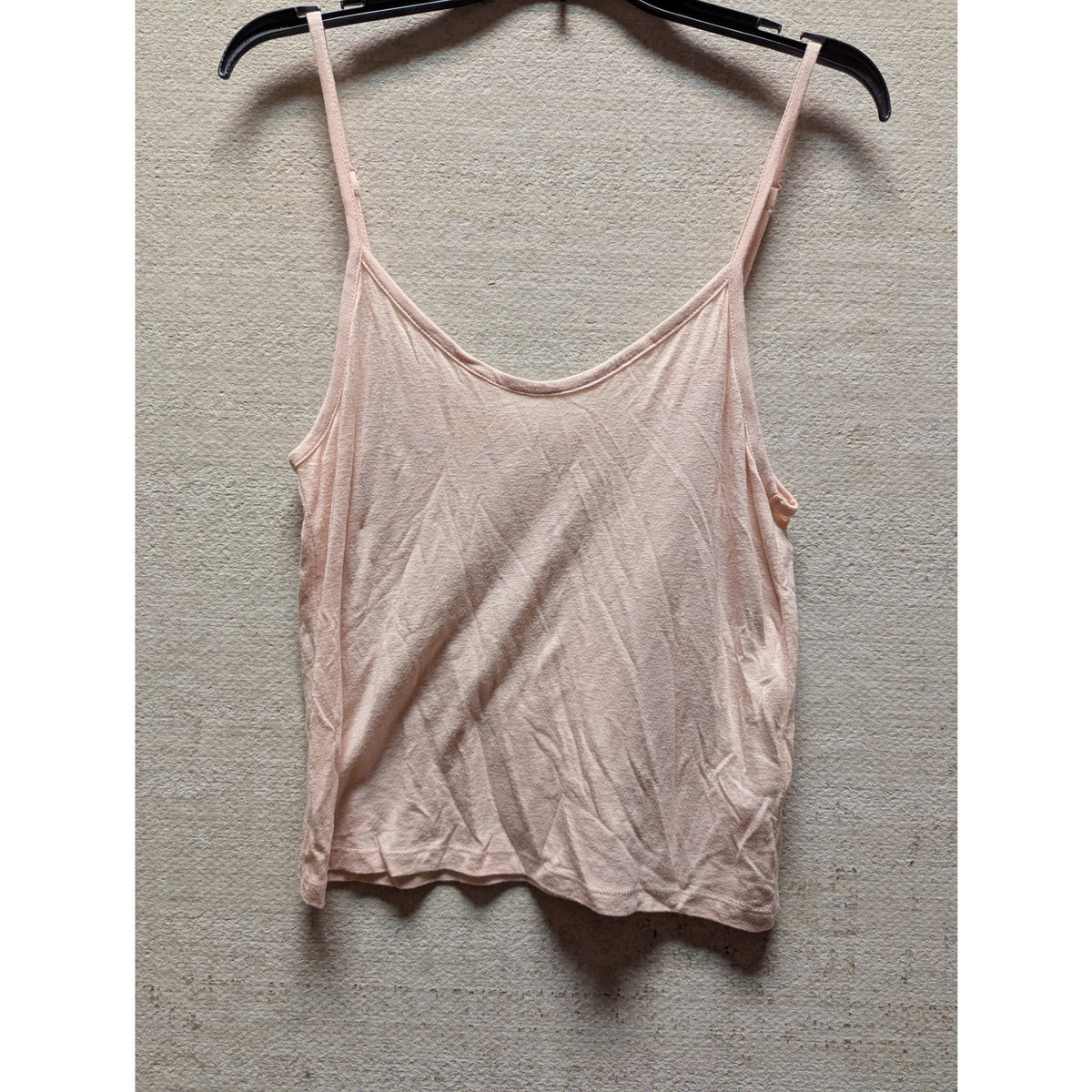 Free People Light pink tank adjustable strap sheer top shirt layering Size Small