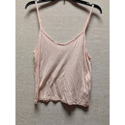 Free People Light pink tank adjustable strap sheer top shirt layering Size Small
